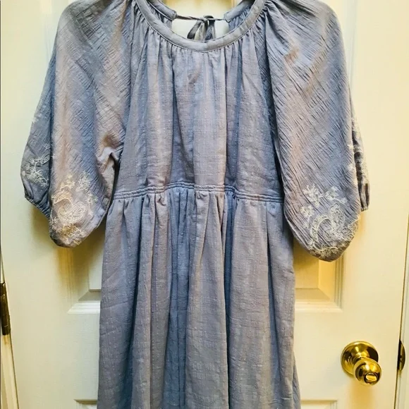CV Chelsea Violet Tie Back Embroidered Dress, Womens, Juniors, XS, Periwinkle - Dillard's exclusive